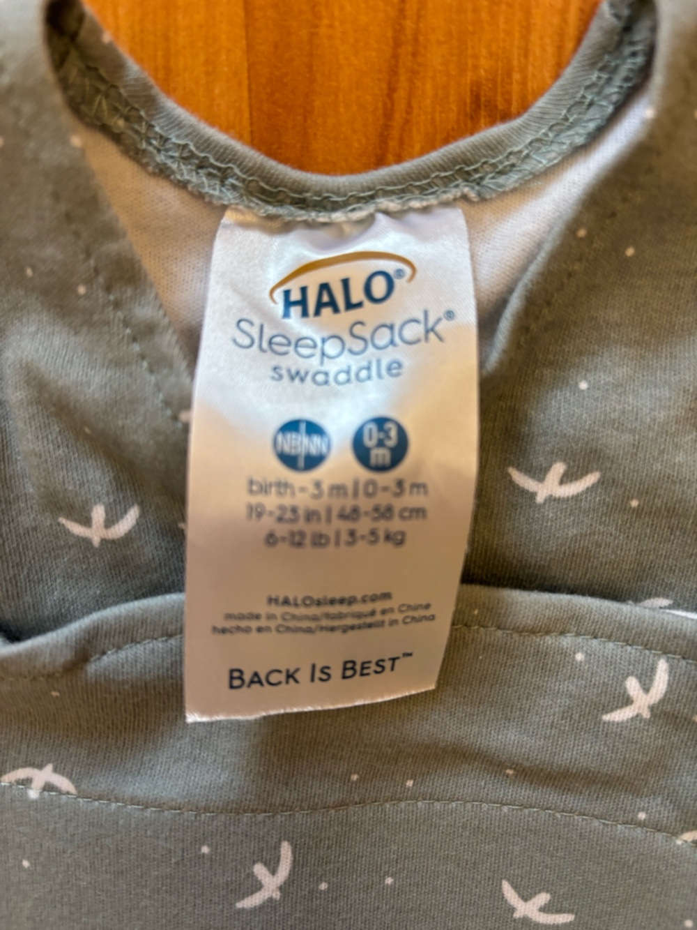 Halo 100% cotton sleepsack swaddle (newborn) - Picture 3 of 3